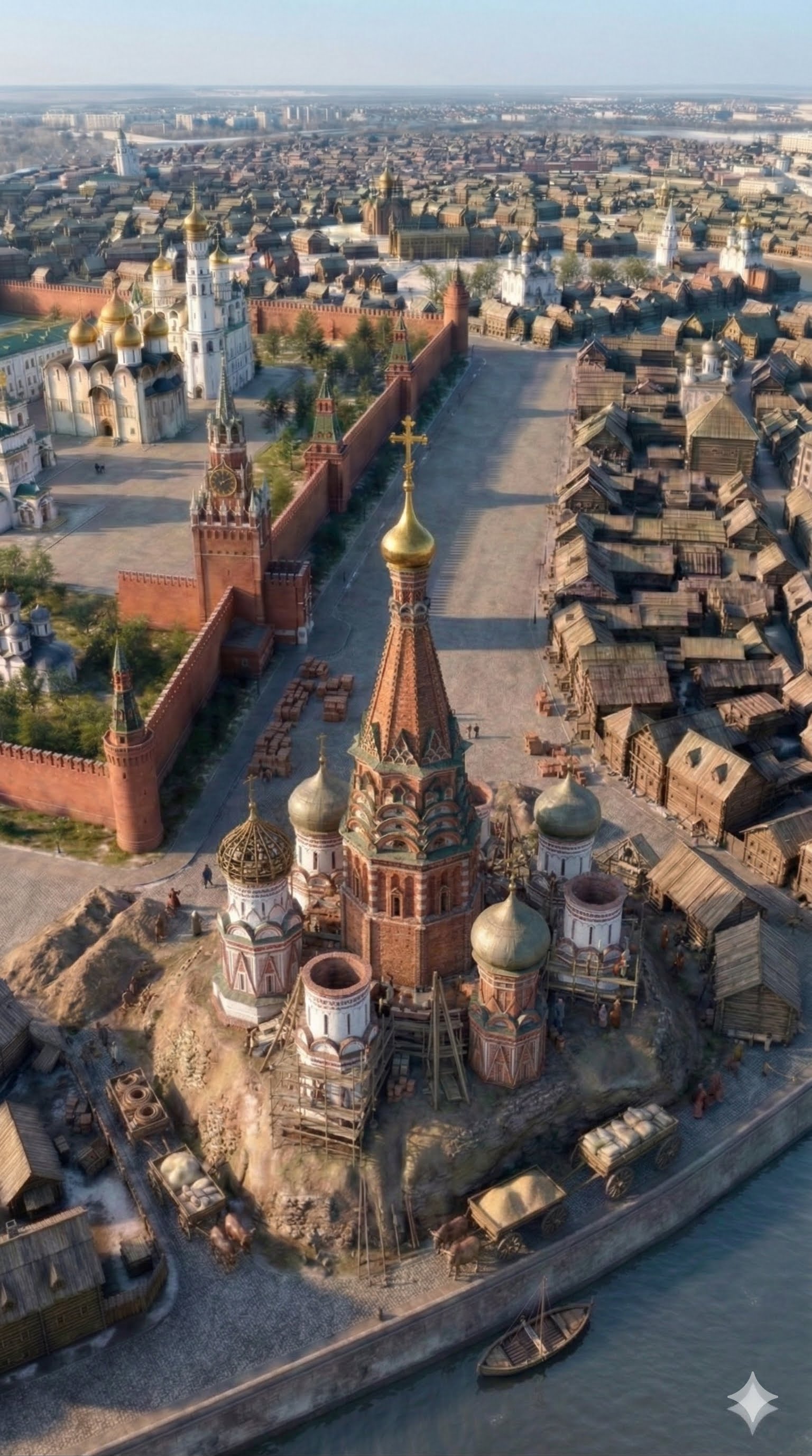 Saint Basil's Cathedral Moscow golden domes under construction